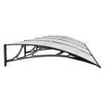 vidaXL Auvent de porte Noir 400x100 cm Polycarbonate