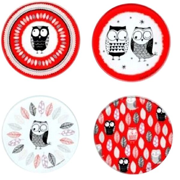 Set de 4 sous-verre hibou