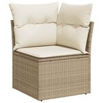 vidaXL Salon de jardin avec coussins 10 Pièces beige résine tressée