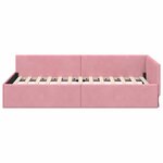 vidaXL Cadre de lit d'angle avec tête de lit Rose 100 cm x 200 cm