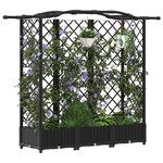 vidaXL Lit Élevé avec Treillis et Toit Noir 163 x 40 x 126 cm PP