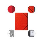 Trieur Agrafé Avec Élastiques Intérieur Noir 12 Compartiments - A4 - Rouge - X 10 - Exacompta