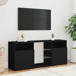 vidaXL Meuble TV avec lumières LED noir 120x30x50 cm