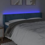 vidaXL Tête de lit à LED Bleu foncé 183x16x78/88 cm Velours