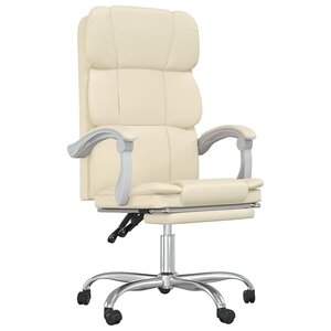 vidaXL Fauteuil inclinable de bureau Crème Similicuir