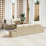 vidaXL Ensemble de salle à manger pour jardin 8 Pièces Beige  Crème