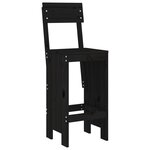 vidaXL Tabourets de bar lot de 2 noir 40x48 5x115 5 cm bois massif pin