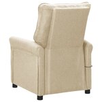 vidaXL Fauteuil inclinable électrique Crème Tissu