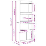 vidaXL Buffet haut 63x33x180 cm chêne marron bois d'ingénierie