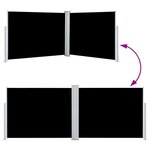 vidaXL Auvent latéral rétractable Noir 140 x 1000 cm