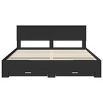 vidaXL Cadre de lit Noir et argent 200 x 200 cm Bois d'ingénierie