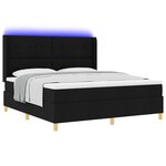vidaXL Lit à ressorts avec matelas Noir 140 x 200 cm tissu