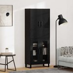 vidaXL Haut Armoire 2 Pièces Chêne noir 69 5 x 34 x 180 cm