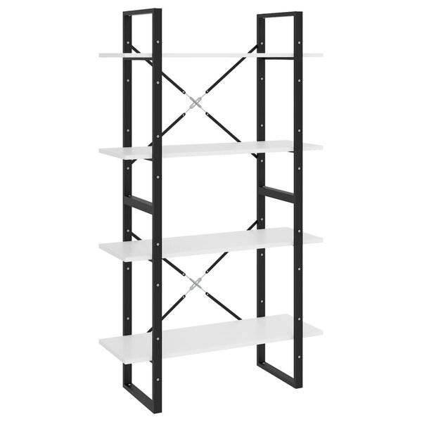 vidaXL Bibliothèque à 4 niveaux Blanc 80x30x140 cm bois d'ingénierie