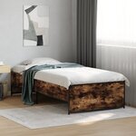 vidaXL Cadre de lit sans matelas chêne fumé 90x190 cm