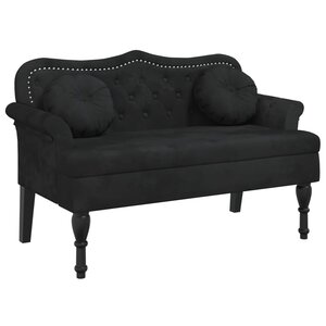vidaXL Banc avec coussins Noir 120 5x65x75 cm Velours