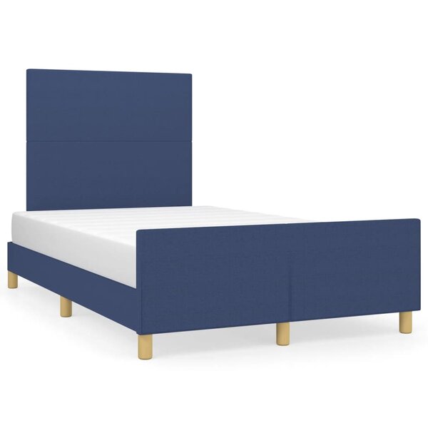 vidaXL Cadre de lit sans matelas bleu 120x190 cm tissu