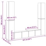 vidaXL Ensemble de meubles TV 6 Pièces Blanc Bois d'ingénierie