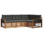 vidaXL Ensemble de canapés d'extérieur 4 Pièces Naturel et Anthracite
