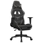 vidaXL Chaise de jeu de massage avec repose-pied Noir&Gris Similicuir