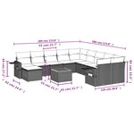 vidaXL Salon de jardin avec coussins 12 Pièces beige résine tressée