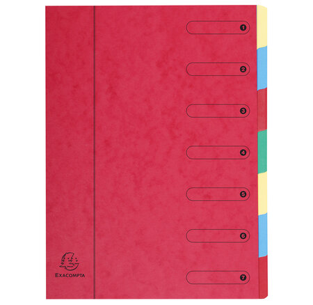 Trieur Extensible Harmonika Sans Élastique Fenêtres Imprimées 7 Compartiments - A4 - Rouge - X 8 - Exacompta