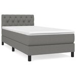 vidaXL Sommier à lattes de lit avec matelas Gris foncé 80x200 cm Tissu