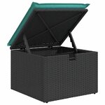 vidaXL Ensemble de canapé de jardin avec coussin 8 Pièces Noir Poly rotin