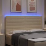 vidaXL Tête de lit LED avec des lumières à LED Crème 180 cm Polyester