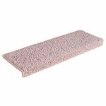 vidaXL Tapis d'escalier 30 pièces 65 x 21 x 4 cm Blanc et rose Bordure rectangulaire