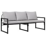 vidaXL Banc de jardin Noir 61 x 72.5 x 71 cm Acier