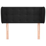 vidaXL Tête de lit avec oreilles Noir 93x23x78/88 cm Velours