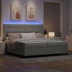 vidaXL Lit à ressorts avec matelas Gris clair 200 x 200 cm Velours