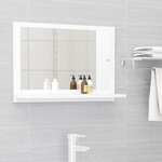 vidaXL Miroir de salle de bain Blanc 60x10 5x37 cm Bois d’ingénierie