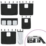 vidaXL Lit superposé sans matelas avec toboggan blanc noir 90x190 cm