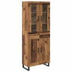 vidaXL Haut Armoire 2 Pièces Bois Ancien Bois Aggloméré et Verre