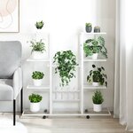 vidaXL Jardinière avec roues 94 5x24 5x91 5 cm Blanc Fer