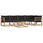 vidaXL Ensemble de canapés d'extérieur 6 pc Blanc et noir
