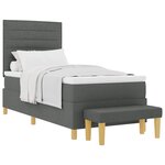 vidaXL Lit à ressorts avec matelas Gris foncé 80 x 200 cm tissu