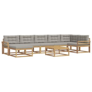 vidaXL Ensemble de canapés d'extérieur 8 Pièces Blanc et gris clair