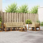 vidaXL Ensemble de canapés d'extérieur 7 Pièces Naturel et Beige
