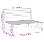 vidaXL Canapé central de jardin marron miel 120x80 cm bois pin massif