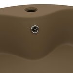 vidaXL Lavabo de luxe avec trop-plein Crème mat 36x13 cm Céramique