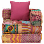 vidaXL Pouf modulaire avec oreiller Patchwork Tissu
