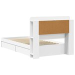 vidaXL Cadre de lit avec rangement Blanc 90 x 200 cm Bois d'ingénierie
