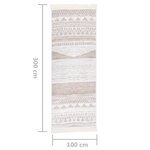 vidaXL Tapis Beige 100x300 cm Coton