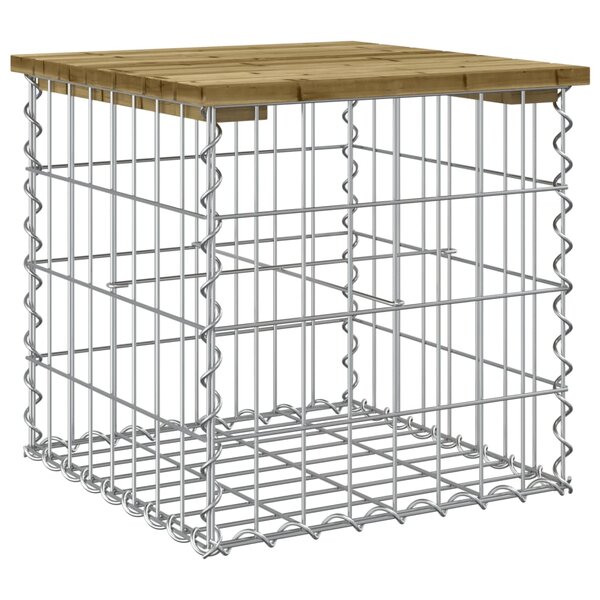 vidaXL Banc de jardin design gabion 43x44x42 cm bois de pin imprégné