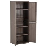 vidaXL Armoire de rangement jardin Marron 65x45x172 cm PP Aspect bois