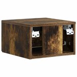 vidaXL Cabinet de chevet mural 2 Pièces Chêne fumé 33 x 34 5 x 20 cm