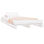 vidaXL Lit de palette blanc 100x200 cm bois de pin massif